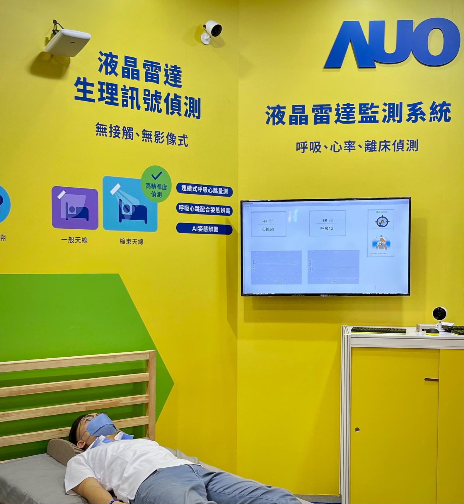 世界杯下单平台网站官网颐康「无接触生理监测雷达」，免除传统线路与贴片束缚，精准侦测呼吸、心跳等重要生理讯号