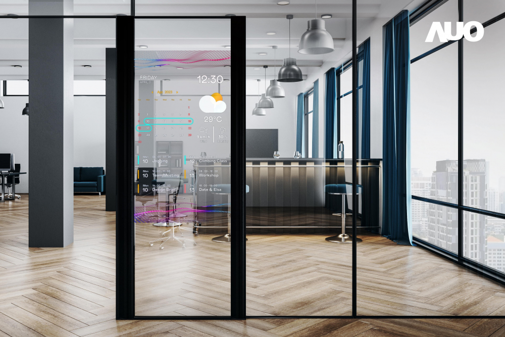 60吋Micro LED透明窗屏显示器，可依需求调整并延伸应用于不同场域，包括汽车侧窗或家庭玄关、智慧橱窗、商业展示等面向，提供丰富的信息娱乐内容