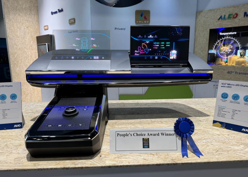 世界杯下单平台网站官网车用Micro LED Display HMI解决方案获&rdquo;最佳车用显示奖&rdquo;，以用户为中心开发，针对前座驾驶与乘客设计兼具娱乐与安全的高画质屏幕，包含车舱前座的Micro LED透明屏幕及全球首款内建镜头的智慧Micro LED显示器